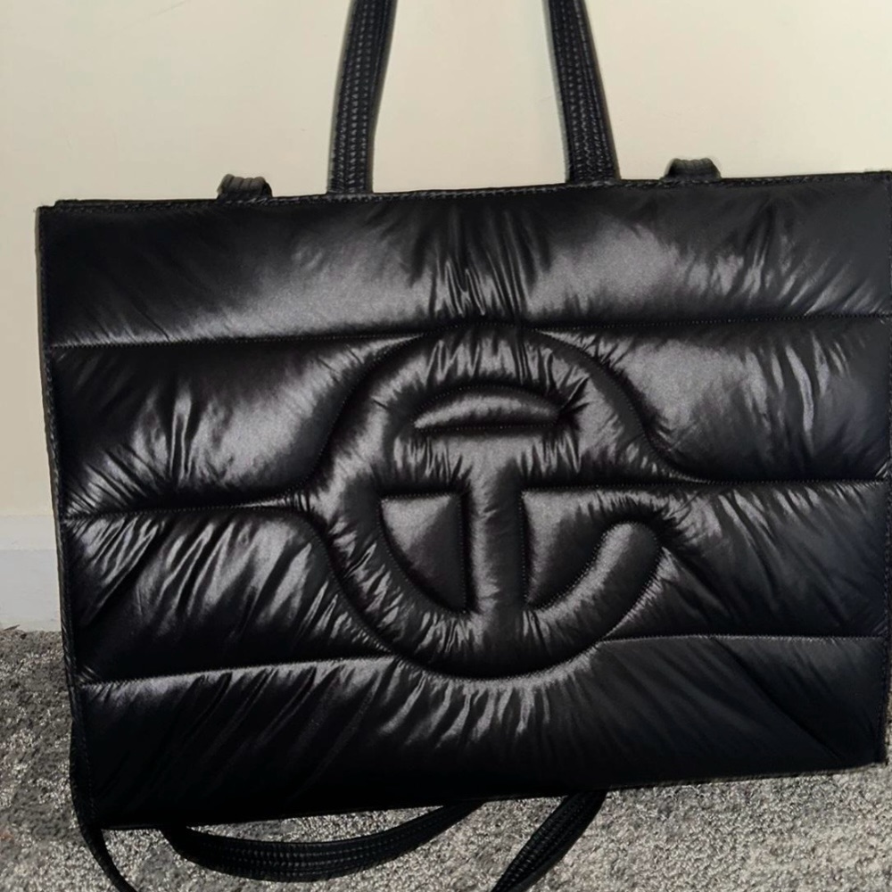 Moose Knuckles X Telfar Puff Shopper Tote Bag Medium Black used like new!